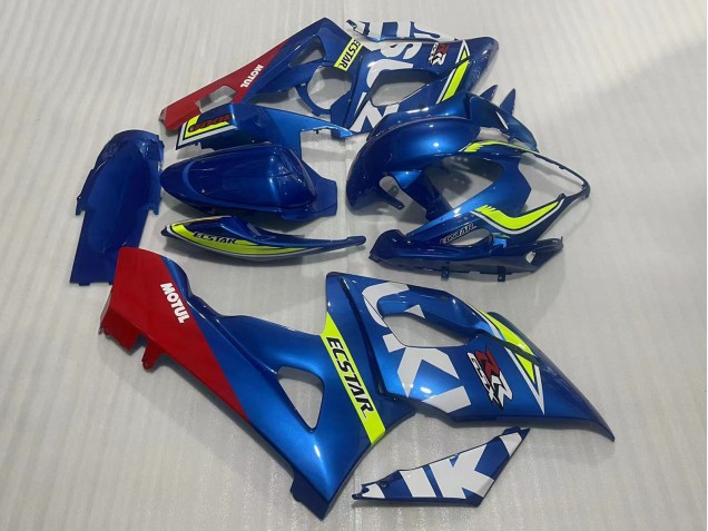 Preisgünstige Suzuki GSXR 1000 Motorrad Verkleidung 2005-2006 - Blau Gelb Rot Motul Ecstar