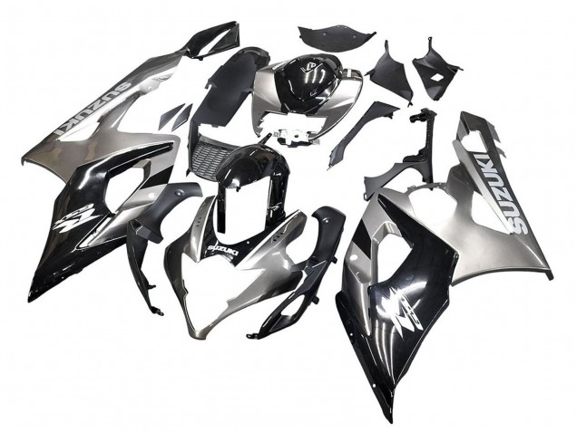 Preisgünstige Suzuki GSXR 1000 Motorrad Verkleidung 2005-2006 - Glanzendes Schwarz Grau