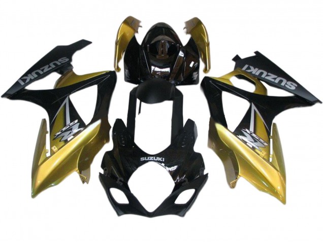 Preisgünstige Suzuki GSXR 1000 Motorrad Verkleidung 2007-2008 - Gold Schwarz Silber Aufkleber
