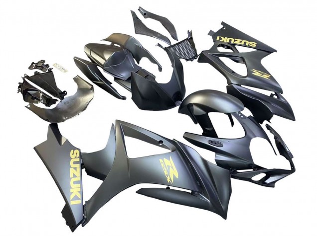 Preisgünstige Suzuki GSXR 1000 Motorrad Verkleidung 2007-2008 - Matt Schwarz Gold Aufkleber