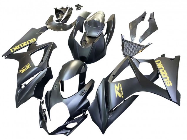 Preisgünstige Suzuki GSXR 1000 Motorrad Verkleidung 2007-2008 - Matt Schwarz Gold Aufkleber