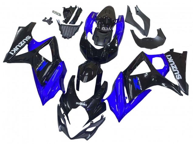 Preisgünstige Suzuki GSXR 1000 Motorrad Verkleidung Kit 2007-2008 - Blau Glanzendes Schwarz