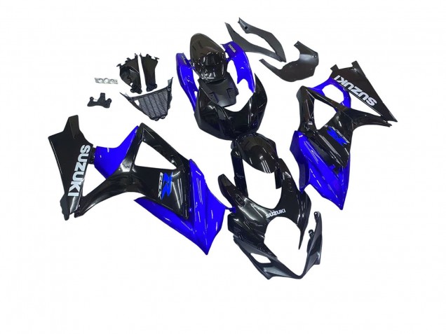 Preisgünstige Suzuki GSXR 1000 Motorrad Verkleidung Kit 2007-2008 - Blau Glanzendes Schwarz
