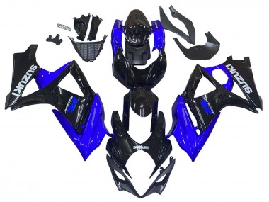 Preisgünstige Suzuki GSXR 1000 Motorrad Verkleidung Kit 2007-2008 - Blau Glanzendes Schwarz