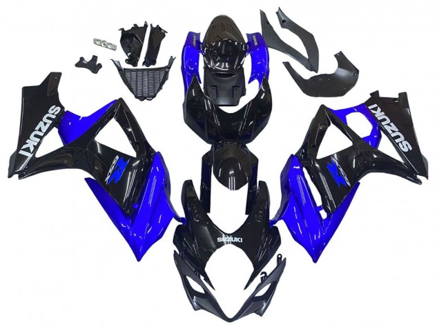Preisgünstige Suzuki GSXR 1000 Motorrad Verkleidung Kit 2007-2008 - Blau Glanzendes Schwarz