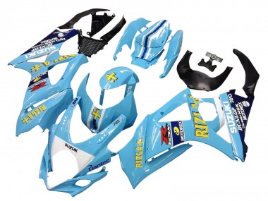 Preisgünstige Suzuki GSXR 1000 Motorrad Verkleidung 2007-2008 - Hellblau Gelb Schwarz Motul Rizla