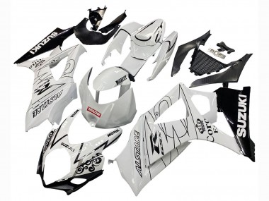 Preisgünstige Suzuki GSXR 1000 Motorrad Verkleidung 2007-2008 - Weiss Schwarz Alstare Corona Motul