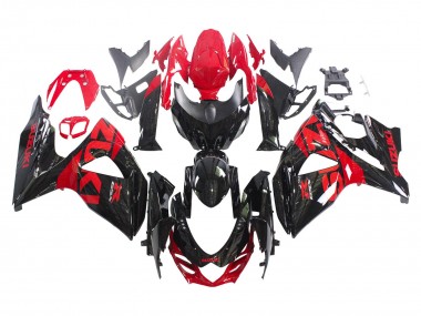 Preisgünstige Suzuki GSXR 1000 Motorrad Verkleidung Kit 2009-2016 - Glanzendes Schwarz Rot