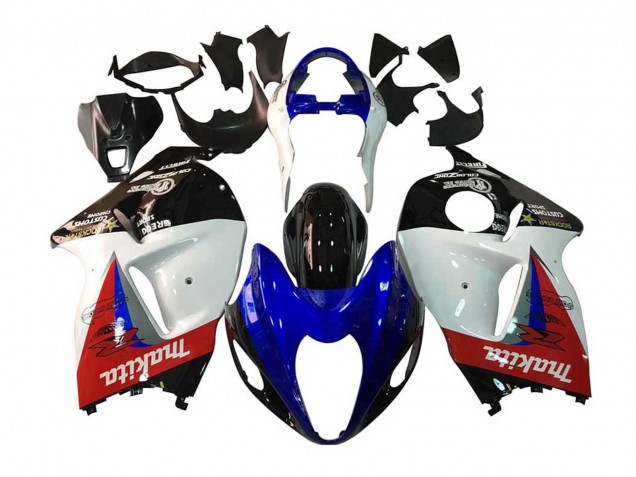 Preisgünstige Suzuki GSXR 1300 Hayabusa Motorrad Verkleidung 1996-2007 - Weiss Blau Rot Makita Schwarz