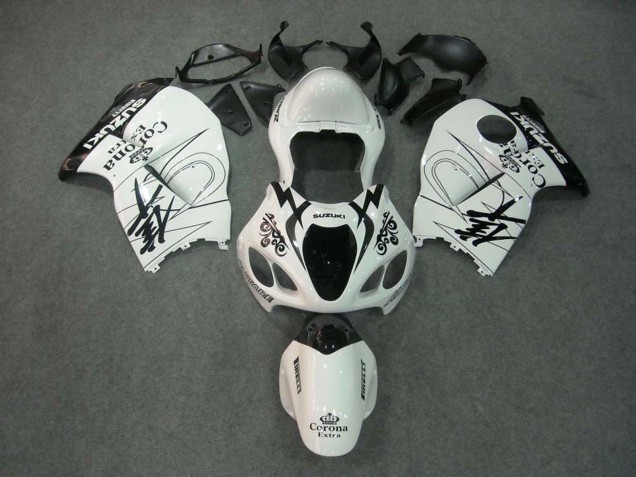 Preisgünstige Suzuki GSXR 1300 Hayabusa Motorrad Verkleidung 1996-2007 - Weiss Schwarz Corona
