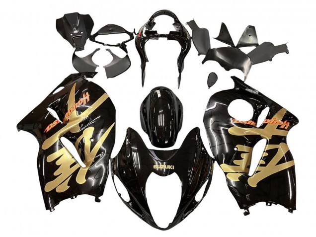 Preisgünstige Suzuki GSXR 1300 Hayabusa Motorrad Verkleidung 1996-2007 - Glanzendes Schwarz Gold Hayabusa