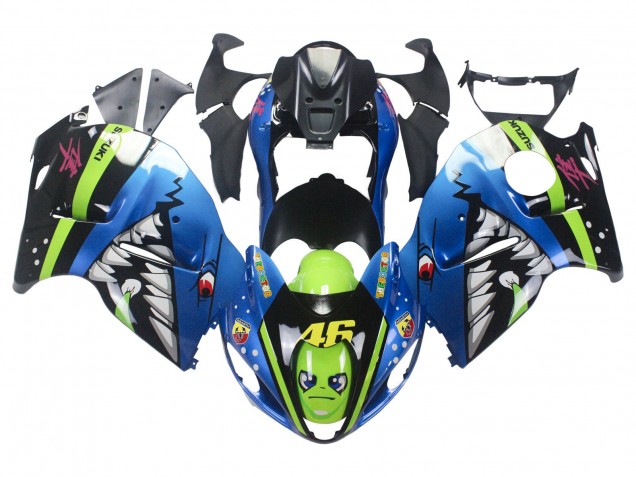 Preisgünstige Suzuki GSXR 1300 Hayabusa Motorrad Verkleidung 1996-2007 - Blau Grun Hai 46