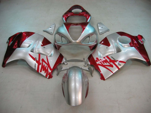 Preisgünstige Suzuki GSXR 1300 Hayabusa Motorrad Verkleidung 1996-2007 - Silber Rot Hayabusa