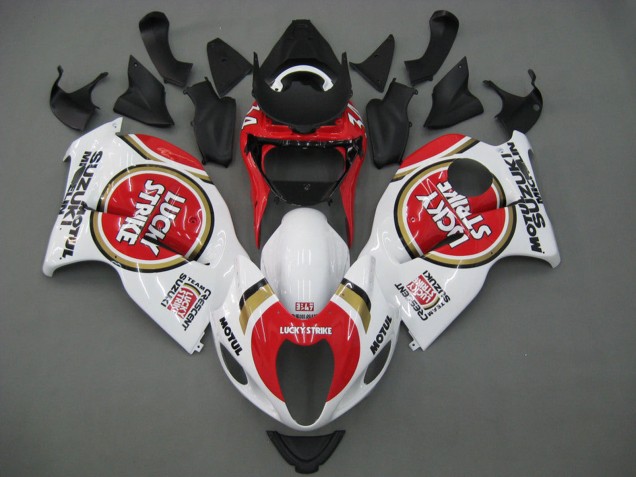 Preisgünstige Suzuki GSXR 1300 Hayabusa Motorrad Verkleidung 1996-2007 - Weiss Rot Motul