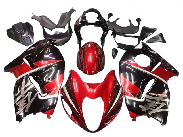 Preisgünstige Suzuki GSXR 1300 Hayabusa Motorrad Verkleidung 1996-2007 - Rot Glanzendes Schwarz Hayabusa