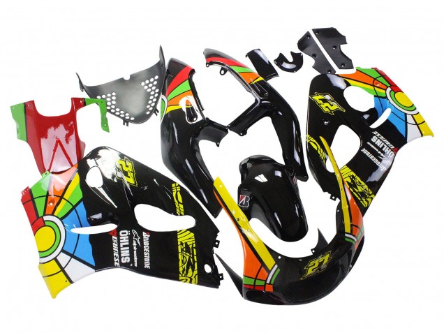 Preisgünstige Suzuki GSXR 600 / GSXR 750 Motorrad Verkleidung 1996-2000 - Schwarz Mehrfarbig 27