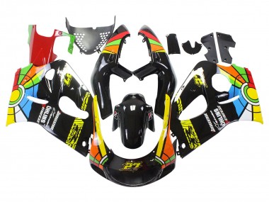 Preisgünstige Suzuki GSXR 600 / GSXR 750 Motorrad Verkleidung 1996-2000 - Schwarz Mehrfarbig 27