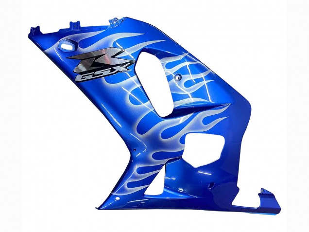 Preisgünstige Suzuki GSXR 600 / GSXR 750 Motorrad Verkleidung 2001-2003 - Blau mit Weiss Flamme