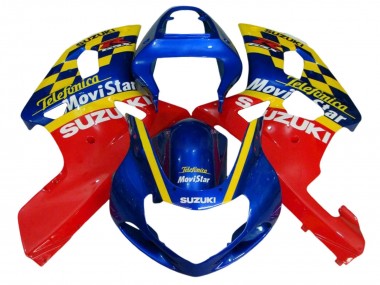 Preisgünstige Suzuki GSXR 600 / GSXR 750 Motorrad Verkleidung 2001-2003 - Blau Rot Gelb