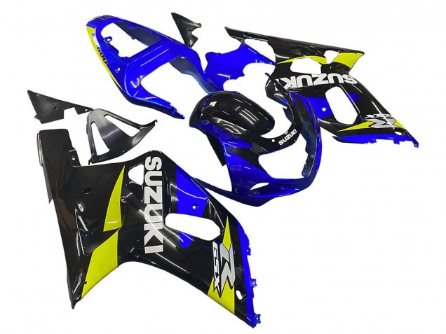 Preisgünstige Suzuki GSXR 600 / GSXR 750 Motorrad Verkleidung 2001-2003 - Blau Gelb Glanzendes Schwarz
