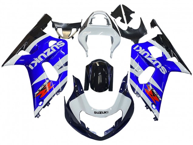Preisgünstige Suzuki GSXR 600 / GSXR 750 Motorrad Verkleidung 2001-2003 - Blau Weiss Glanzendes Schwarz Rot