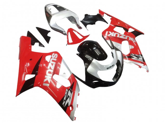 Preisgünstige Suzuki GSXR 600 / GSXR 750 Motorrad Verkleidung 2001-2003 - Rot Weiss Glanzendes Schwarz