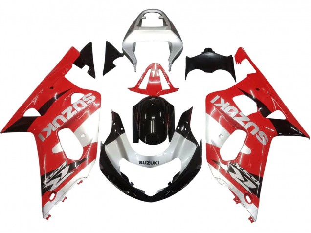 Preisgünstige Suzuki GSXR 600 / GSXR 750 Motorrad Verkleidung 2001-2003 - Rot Weiss Glanzendes Schwarz