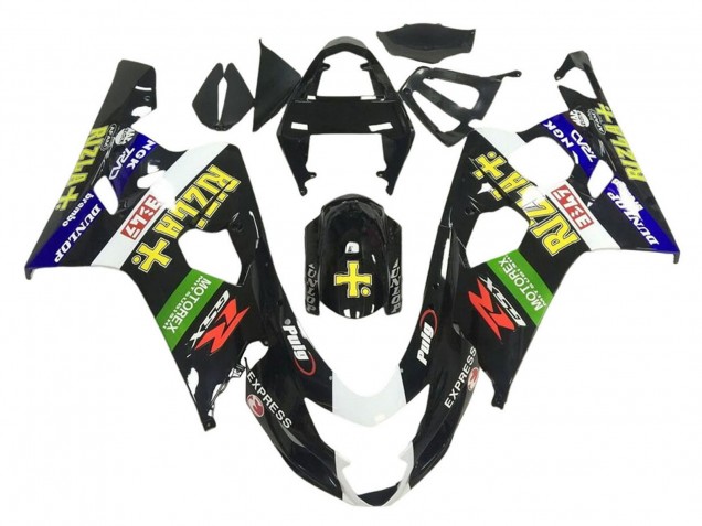 Preisgünstige Suzuki GSXR 600 / GSXR 750 Motorrad Verkleidung 2001-2003 - Glanzendes Schwarz Grun Weiss Gelb Rizla