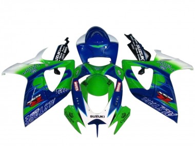 Preisgünstige Suzuki GSXR 600 / GSXR 750 Motorrad Verkleidung 2004-2005 - Weiss Blau Grun