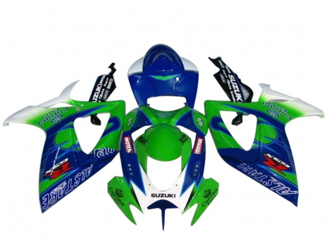Preisgünstige Suzuki GSXR 600 / GSXR 750 Motorrad Verkleidung 2004-2005 - Weiss Blau Grun