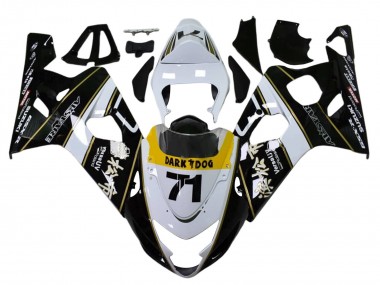 Preisgünstige Suzuki GSXR 600 / GSXR 750 Motorrad Verkleidung 2004-2005 - Weiss Schwarz Gelb Dunkel Dog 71