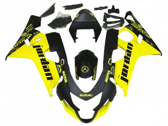 Preisgünstige Suzuki GSXR 600 / GSXR 750 Motorrad Verkleidung 2004-2005 - Schwarz Gelb Jordan