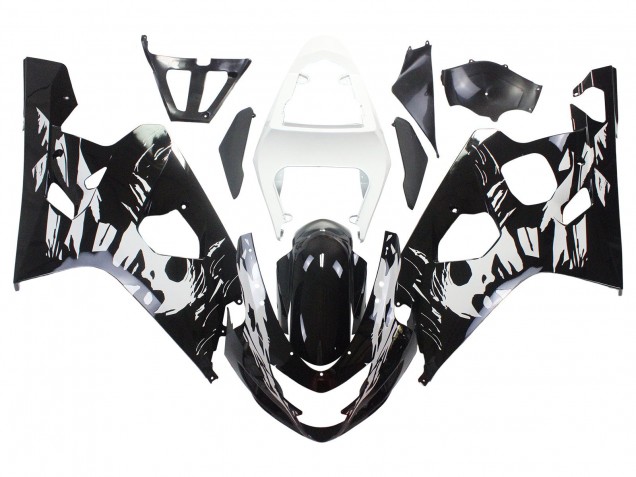 Preisgünstige Suzuki GSXR 600 / GSXR 750 Motorrad Verkleidung 2004-2005 - Weiss Schwarz