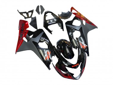 Preisgünstige Suzuki GSXR 600 / GSXR 750 Motorrad Verkleidung 2004-2005 - Schwarz Grau Rot