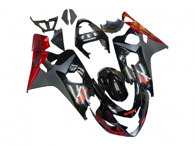 Preisgünstige Suzuki GSXR 600 / GSXR 750 Motorrad Verkleidung 2004-2005 - Schwarz Grau Rot