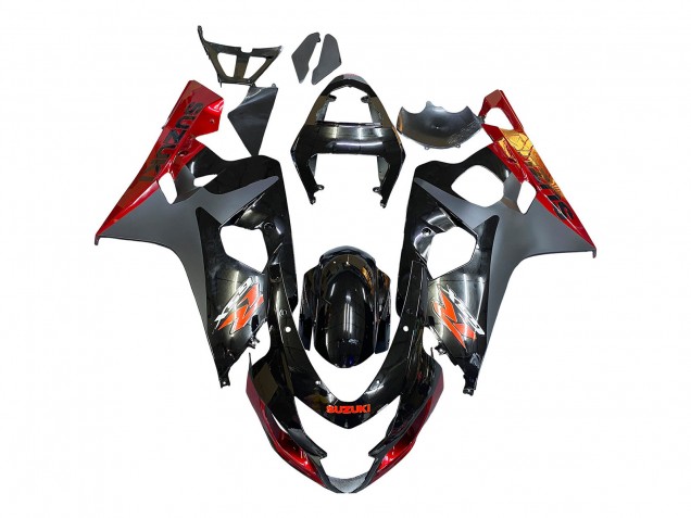 Preisgünstige Suzuki GSXR 600 / GSXR 750 Motorrad Verkleidung 2004-2005 - Schwarz Grau Rot