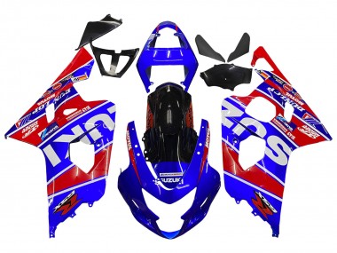 Preisgünstige Suzuki GSXR 600 / GSXR 750 Motorrad Verkleidung 2004-2005 - Blau Rot Schwarz Motul Dunlop