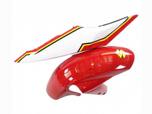 Preisgünstige Suzuki GSXR 600 / GSXR 750 Motorrad Verkleidung 2004-2005 - Weiss Rot Gelb Michelin Texaon Heron 7