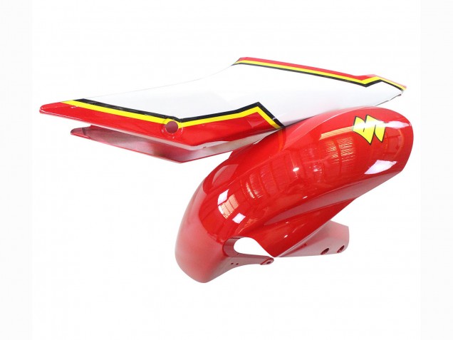 Preisgünstige Suzuki GSXR 600 / GSXR 750 Motorrad Verkleidung 2004-2005 - Weiss Rot Gelb Michelin Texaon Heron 7