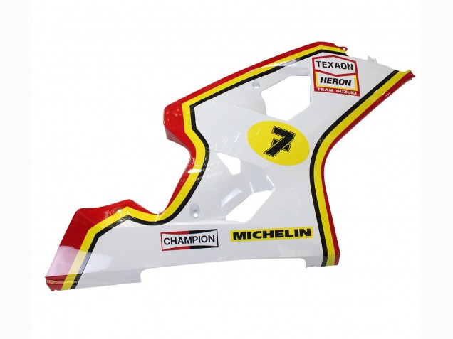 Preisgünstige Suzuki GSXR 600 / GSXR 750 Motorrad Verkleidung 2004-2005 - Weiss Rot Gelb Michelin Texaon Heron 7