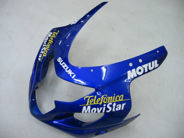 Preisgünstige Suzuki GSXR 600 / GSXR 750 Motorrad Verkleidung 2004-2005 - Blau Weiss Gelb Grun Telefumica Motul MoviStar