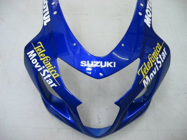 Preisgünstige Suzuki GSXR 600 / GSXR 750 Motorrad Verkleidung 2004-2005 - Blau Weiss Gelb Grun Telefumica Motul MoviStar