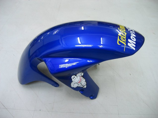 Preisgünstige Suzuki GSXR 600 / GSXR 750 Motorrad Verkleidung 2004-2005 - Blau Weiss Gelb Grun Telefumica Motul MoviStar
