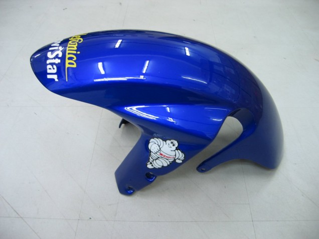 Preisgünstige Suzuki GSXR 600 / GSXR 750 Motorrad Verkleidung 2004-2005 - Blau Weiss Gelb Grun Telefumica Motul MoviStar