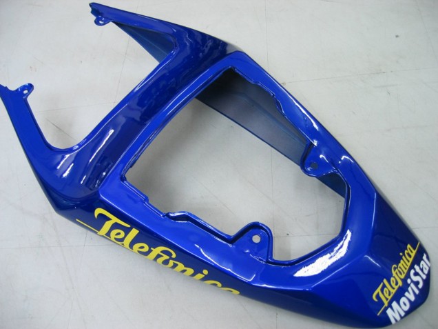 Preisgünstige Suzuki GSXR 600 / GSXR 750 Motorrad Verkleidung 2004-2005 - Blau Weiss Gelb Grun Telefumica Motul MoviStar