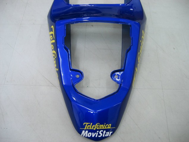 Preisgünstige Suzuki GSXR 600 / GSXR 750 Motorrad Verkleidung 2004-2005 - Blau Weiss Gelb Grun Telefumica Motul MoviStar