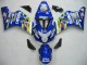 Preisgünstige Suzuki GSXR 600 / GSXR 750 Motorrad Verkleidung 2004-2005 - Blau Weiss Gelb Grun Telefumica Motul MoviStar