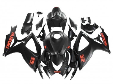 Preisgünstige Suzuki GSXR 600 / GSXR 750 Motorrad Verkleidung 2004-2005 - Matt Schwarz Rot Aufkleber
