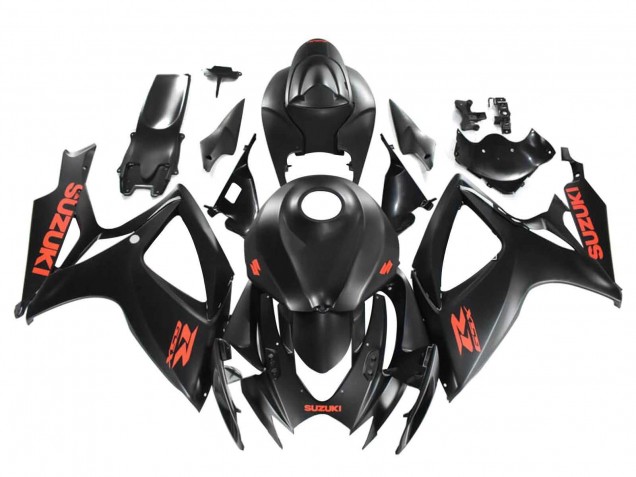 Preisgünstige Suzuki GSXR 600 / GSXR 750 Motorrad Verkleidung 2004-2005 - Matt Schwarz Rot Aufkleber
