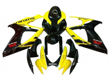 Preisgünstige Suzuki GSXR 600 / GSXR 750 Motorrad Verkleidung 2006-2007 - Gelb Glanzendes Schwarz Rot